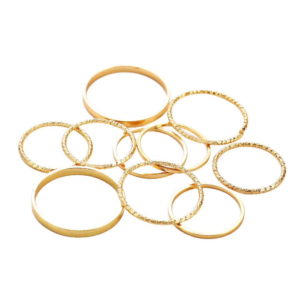 Set nhẫn đeo tay kim loại phong cách punk đơn giản JP6