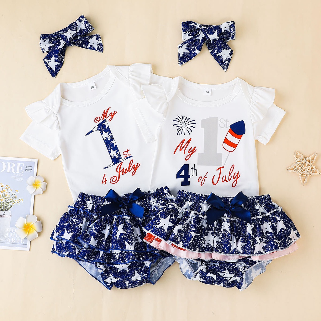 Combo bộ đồ bé gái 0-18 tháng tay ngắn bodysuit liền thân quần đùi set mùa hè thời trang cho bé trẻ em sơ sinh