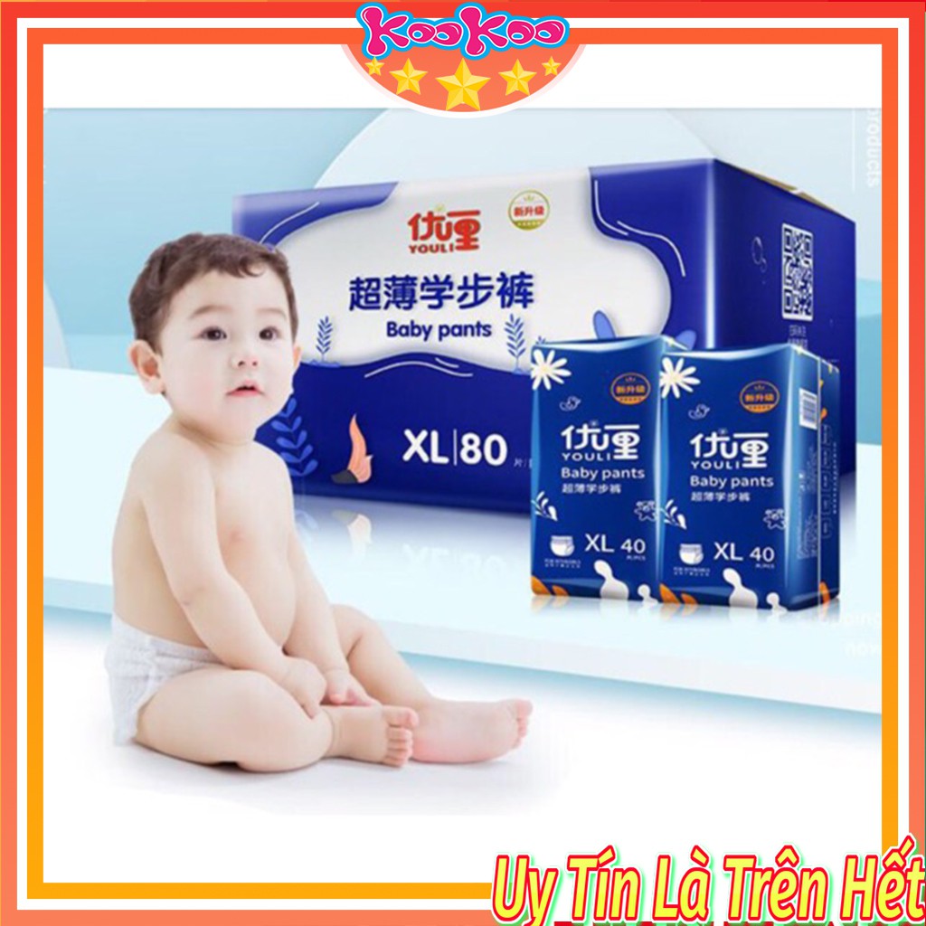 [QUÀ TẶNG LÀ DOWNY MẸ NHÉ] Bỉm Youli , Youli XANH Nội Địa Chính Hãng Dán/Quần Đủ Size S112/M96/M88/L84/XL80/XXL72/XXXL68