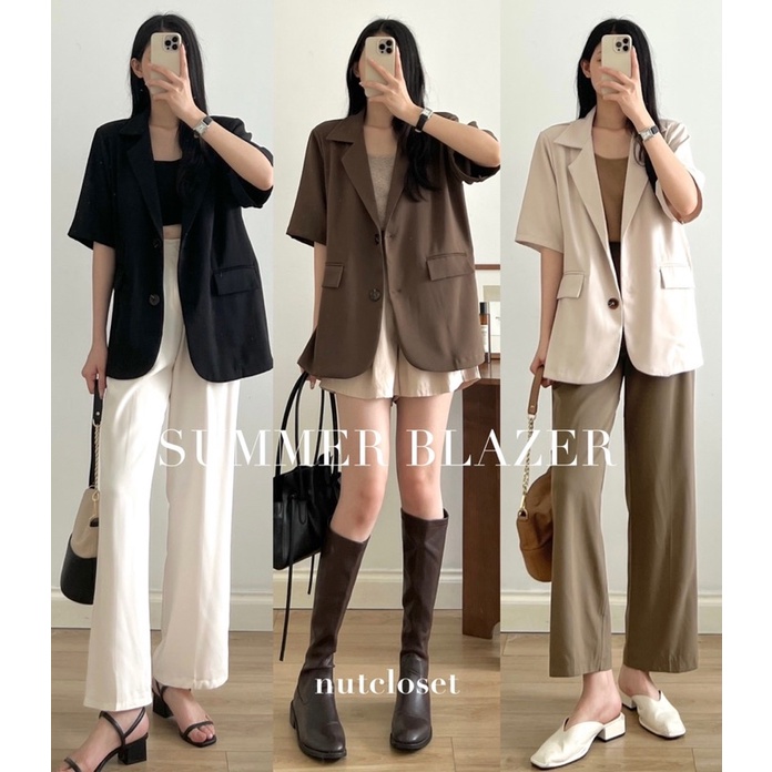 Áo blazer cộc tay nắp túi _ A0459