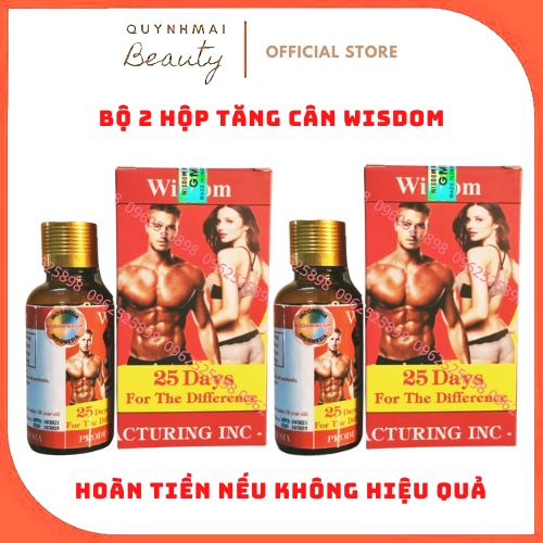 [HOÀN TIỀN NẾU KHỒNG HIỆU QUẢ] Bộ 2 Hộp Tăng Cân Wisdom Weight Hộp 25 viên Tăng Cân An Toàn, Hiệu Quả