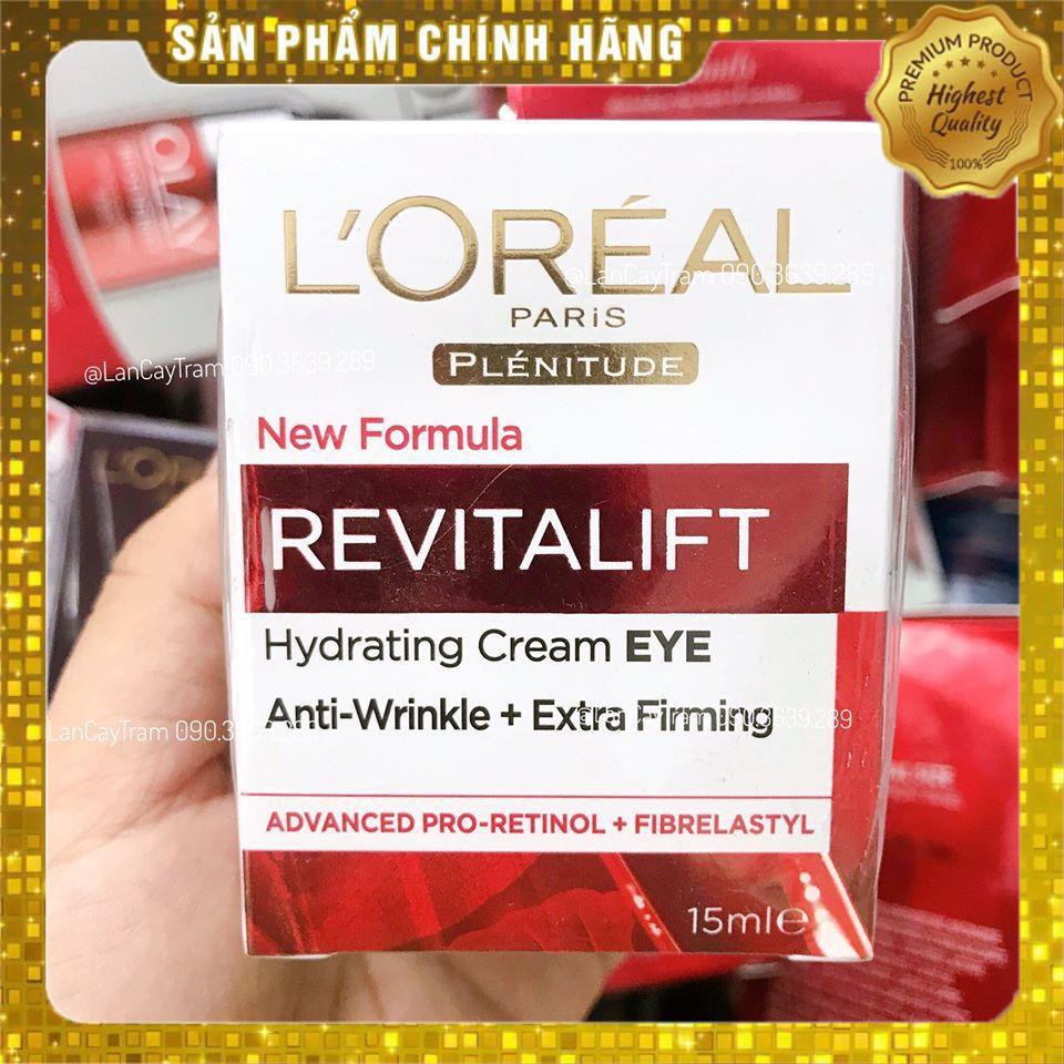 KEM DƯỠNG MẮT LOREAL LÀM SĂN CHẮC, CHỐNG NHĂN MẮT DERMO EXPERTISE REVITALIFT EYE CREAM 15ML CHÍNH HÃNG - 7204