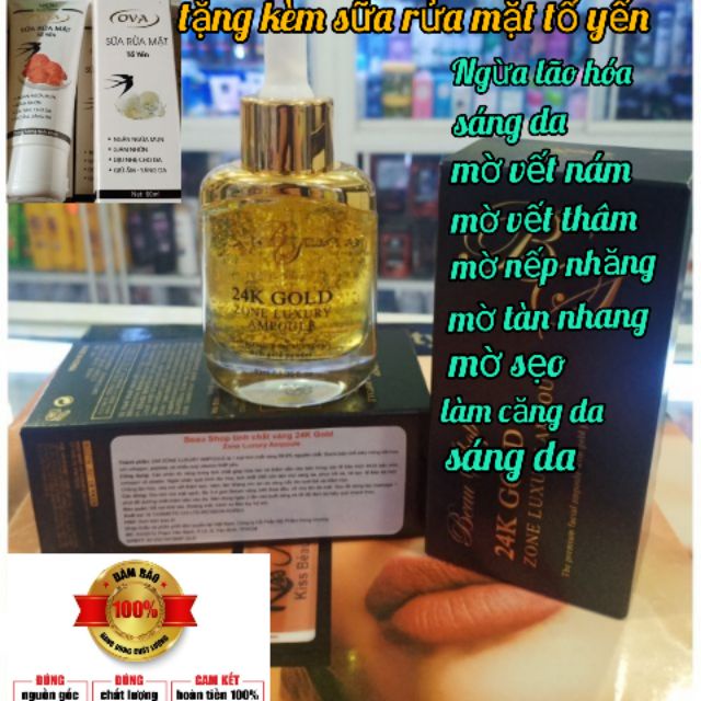 Tinh chất vàng 24k GOLD ZONE LUXURY AMPOULE HÀN QUỐC trắng sáng da - ngừa nếp nhăng Chất lượng