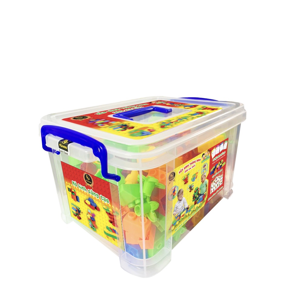 Đồ Chơi Thông Minh Xếp Hình Lego 205 Chi Tiết VIJAGO Có 36 Nội Dung Thẻ Học Cho Bé