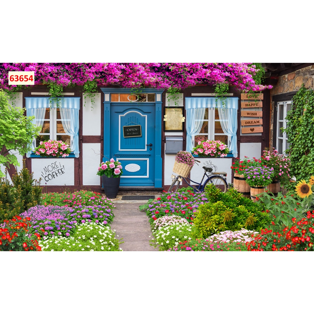 Tranh dán tường vải lụa 3D giành cho Quán Cafe, Trà Sữa, Trang Trí Cửa Hàng