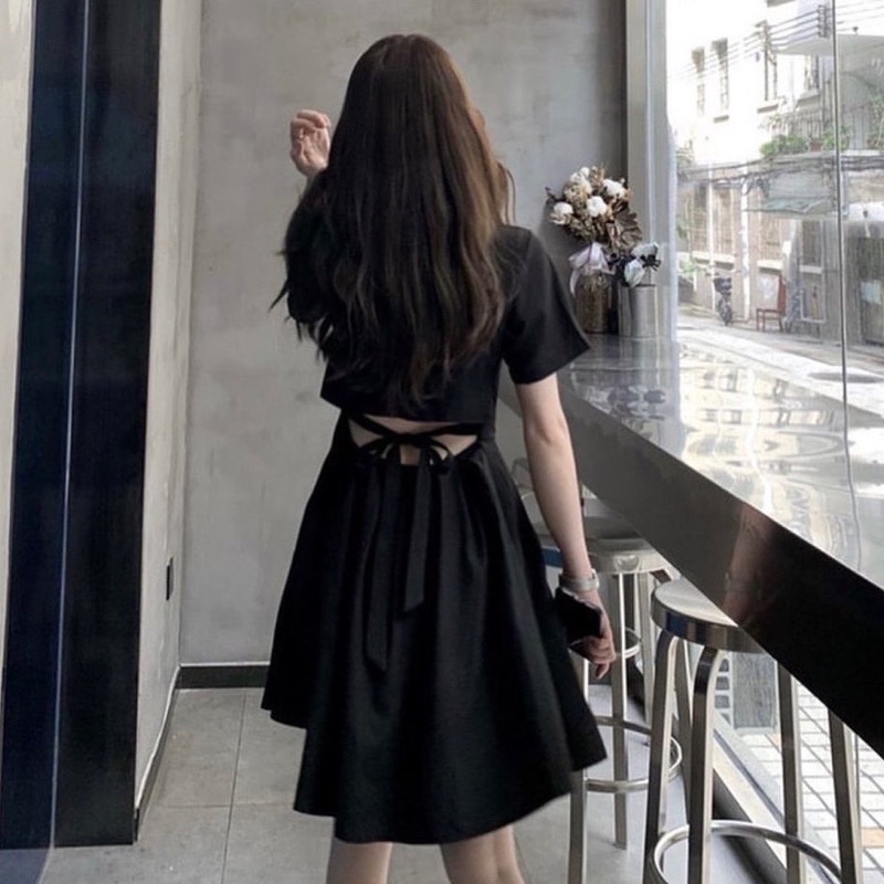 Đầm Polo Bo chun Thắt Nơ Sau Lưng