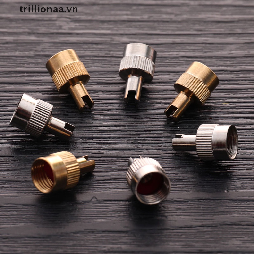 Bộ 8 Nắp Van Có Rãnh Kèm Dụng Cụ Tháo Lõi Cho Xe Hơi Xe Máy