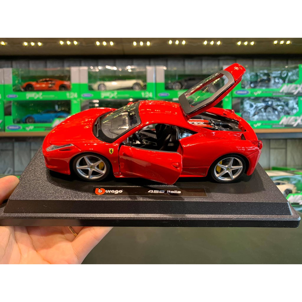 Xe mô hình siêu xe Ferrari 458 Italia tỉ lệ 1:24 hãng Burago màu đỏ