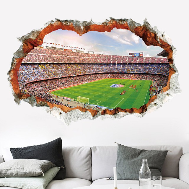 Miếng Dán Tường 3d Trang Trí Nội Thất Hình Sân Bóng Độc Đáo