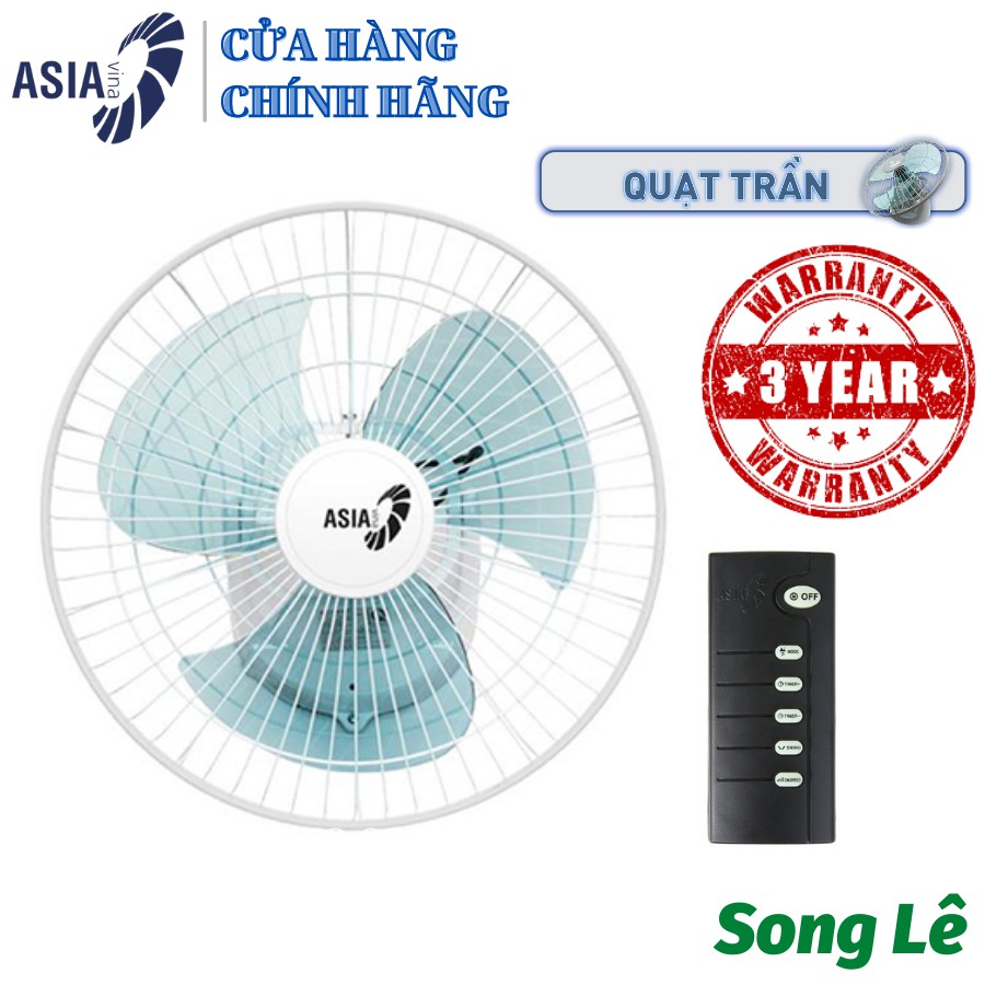 Quạt trần đảo ASIA vina - X16002-XV0 - Xám - 55W - 3 Cánh 40cm