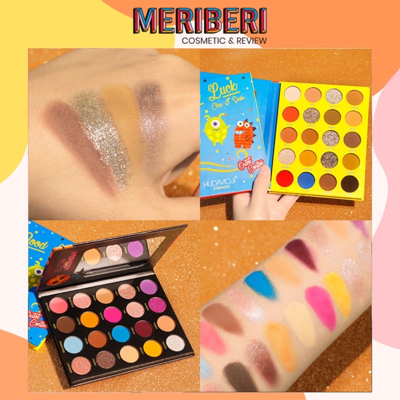 Bảng mắt HUDAMOJI 20 ô màu sắc ấn tượng Cartoon Twenty Color Eyeshadow Palette Pearly Glitter Matte