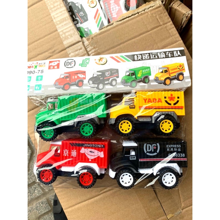 Bộ 4 Xe Ô Tô Xây Dựng , Môi Trường, Cứu Hỏa, Vận Chuyển