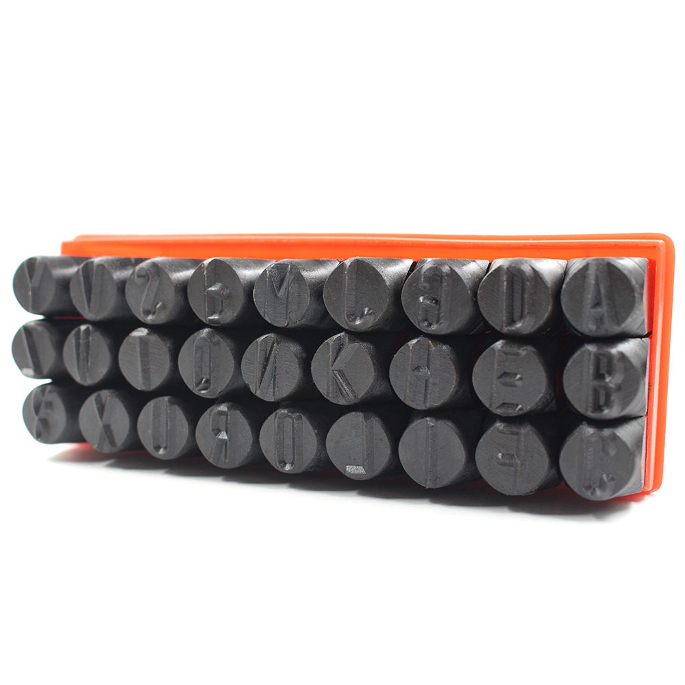 Bộ dụng cụ đục lỗ hình chữ cái/ số bằng thép carbon dùng làm đồ da tiện lợi