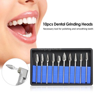 [Hàng mới về] Set 10 đầu mài răng bằng thép vonfram tốc độ cao cho nha khoa