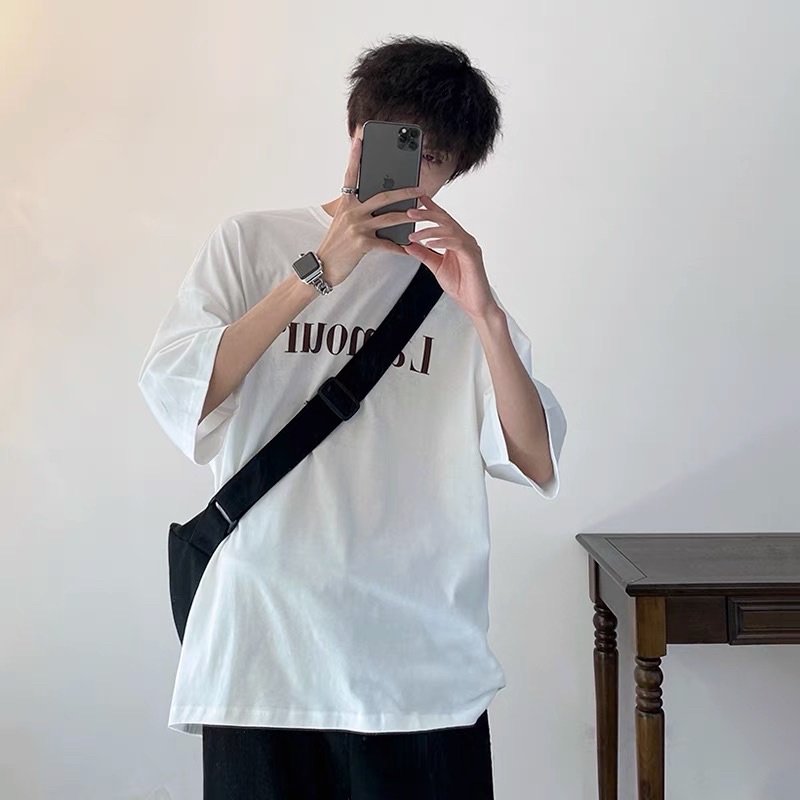 Áo thun nam nữ áo phông tee unisex in chữ L'amour 2 màu đen và trắng | BigBuy360 - bigbuy360.vn