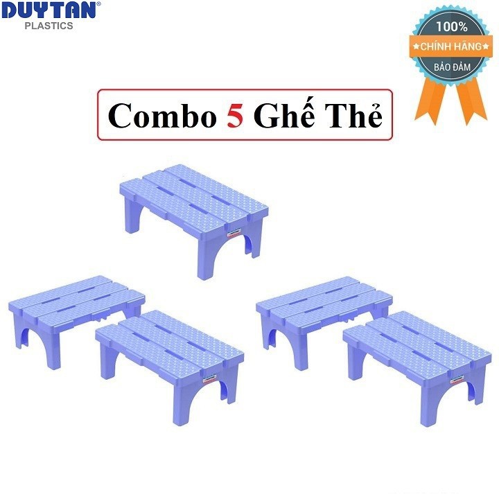 Bộ 5 Ghế Thẻ Nhà Tắm 3 Sọc Duy Tân (24.5 x 16.5 x 10 cm) No.775
