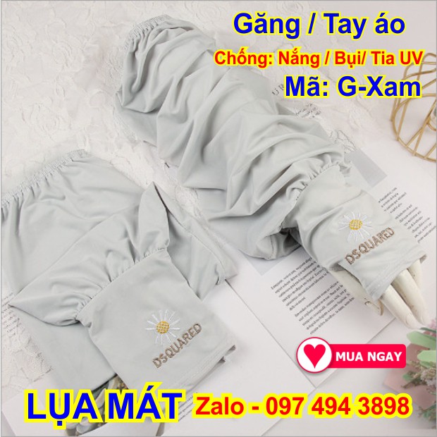 Găng tay áo vải lụa chống nắng, chống bụi chống tia uv cực tốt màu tím