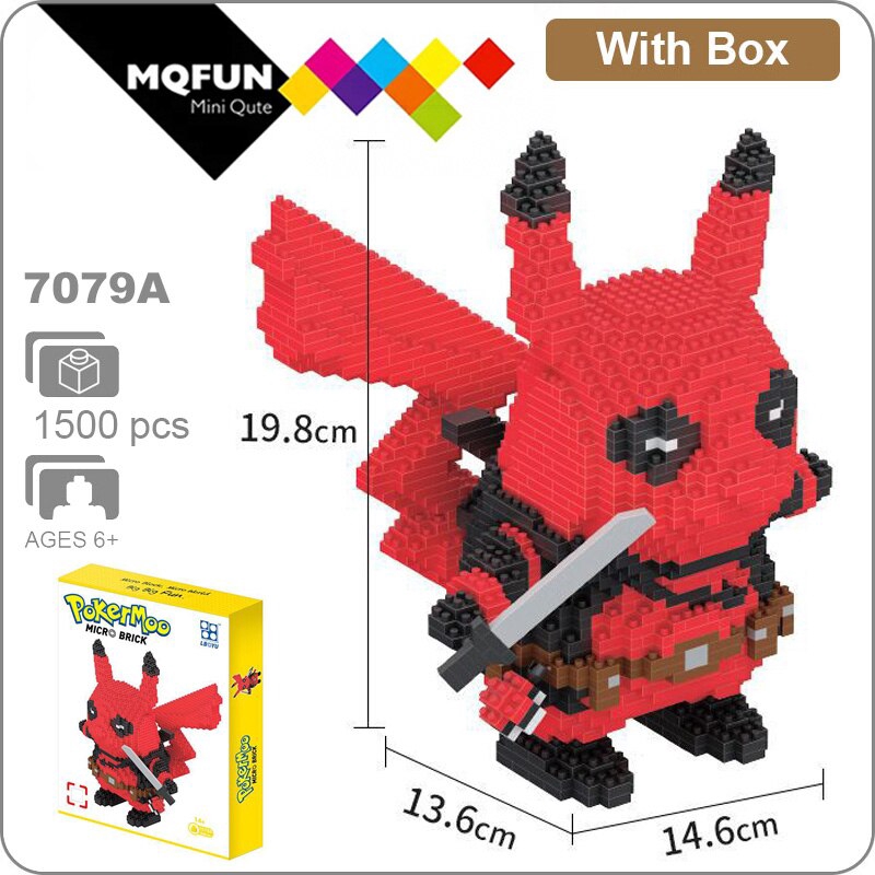 BOYU Anime Japanese Cartoon mini Block Big Deadpool Pikachu Dumbo Diamond Building Brick Action figures Educational Toy