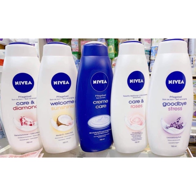 🌈Sữa tắm Nivea 750ml của Đức - Làm trắng, dưỡng ẩm cho da mịn màng, không tì vết. Chai 750ml