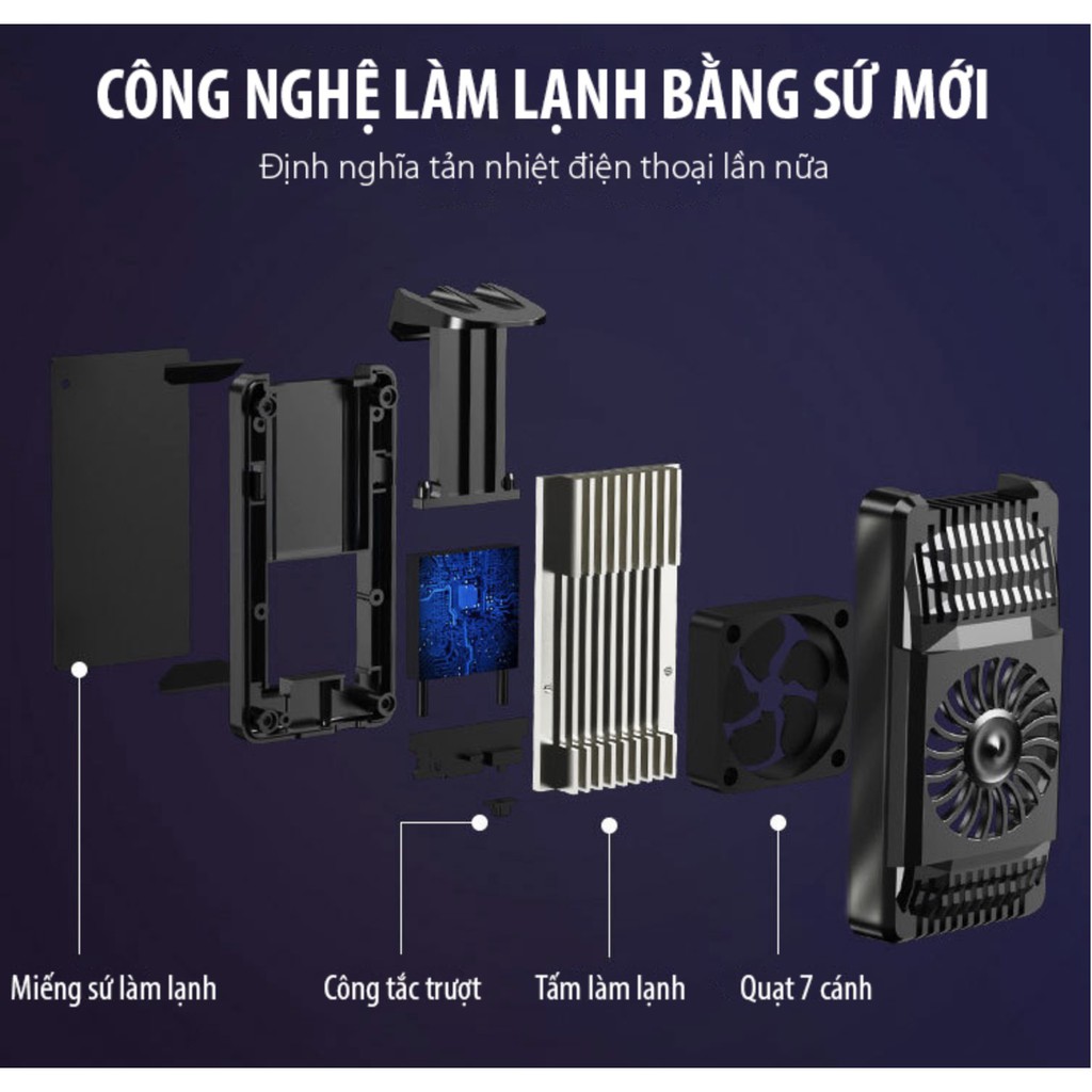 Quạt Tản Nhiệt cho điện thoại Làm mát hiệu quả (Silver)