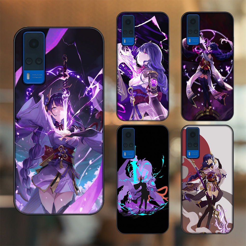 Ốp lưng Vivo Y51 2020, Y53s viền đen in hình Raiden Shogun Genshin Impact