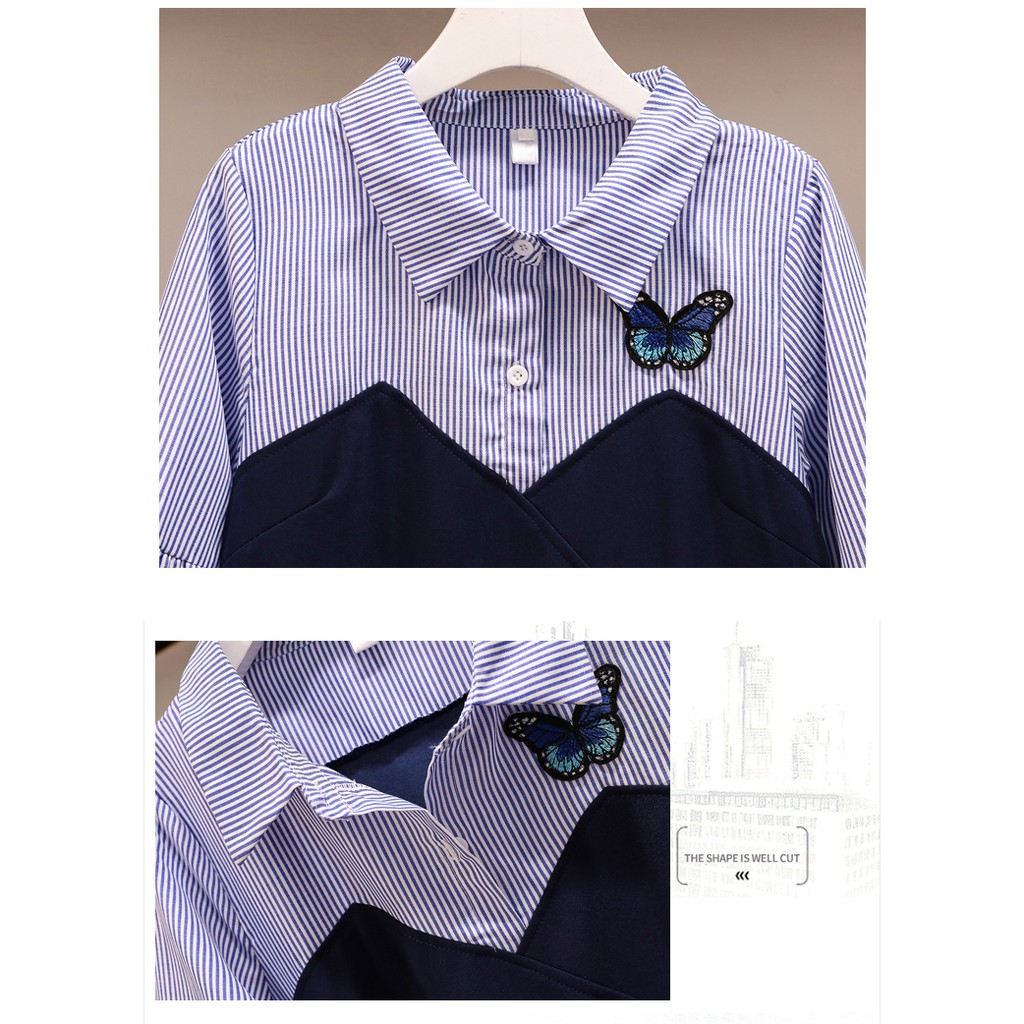 🌸Hàng Order🌸 Váy Sơ Mi Bigsize Thêu Bướm Tay Bồng Cách Điệu Trẻ Trung 🌸Hàng Quảng Châu | BigBuy360 - bigbuy360.vn