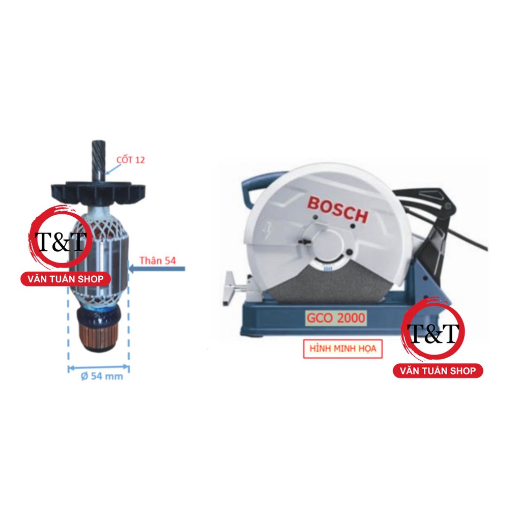 RÔ TO MÁY CẮT SẮT BOSCH GCO 2000, DÀI 194 ĐƯỜNG KÍNH  54. RUỘT MÁY CẮT  SẮT