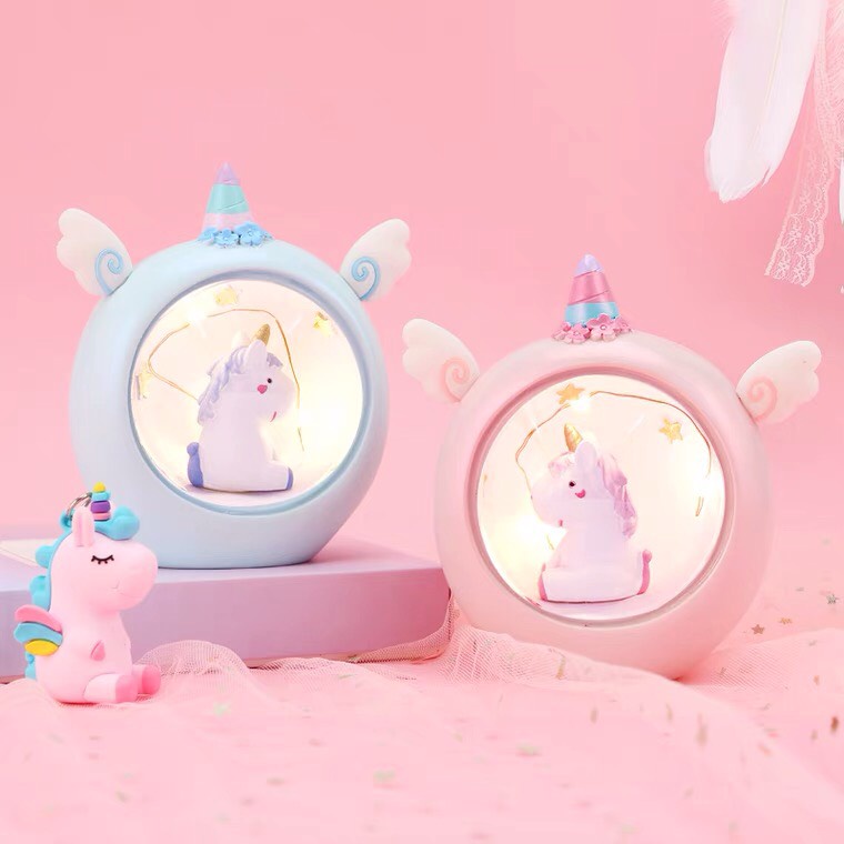 Đèn ngủ Unicorn Kì Lân nhiều màu sắc biểu cảm dễ thương cute trang trí bàn học, phòng ngủ, dùng làm quà tặng- Ráp