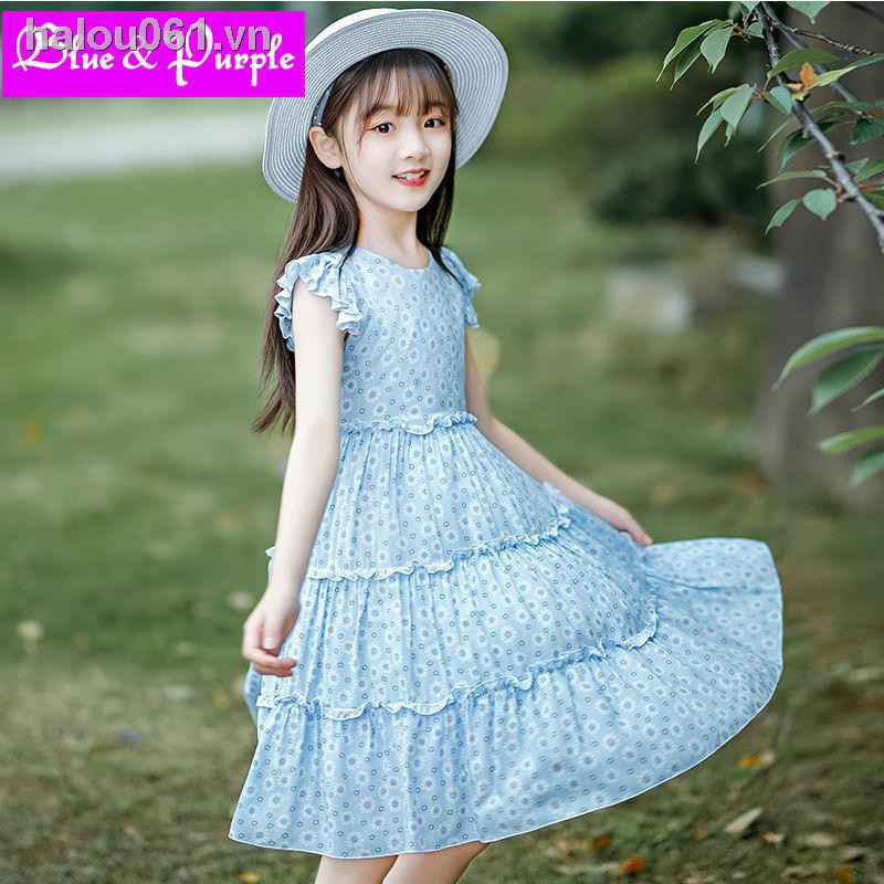 Đầm Công Chúa In Hoa Cho Bé Gái 10 Tuổi