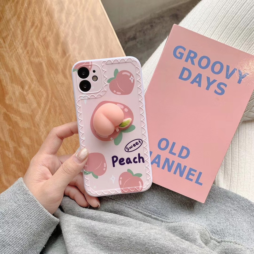 Ốp điện thoại mềm hình quả đào cho Iphone 7 8 Se2020 7plus 8plus Ix Xr Xsmax 11 Pro Promax 12 12mini Pro Promax | BigBuy360 - bigbuy360.vn