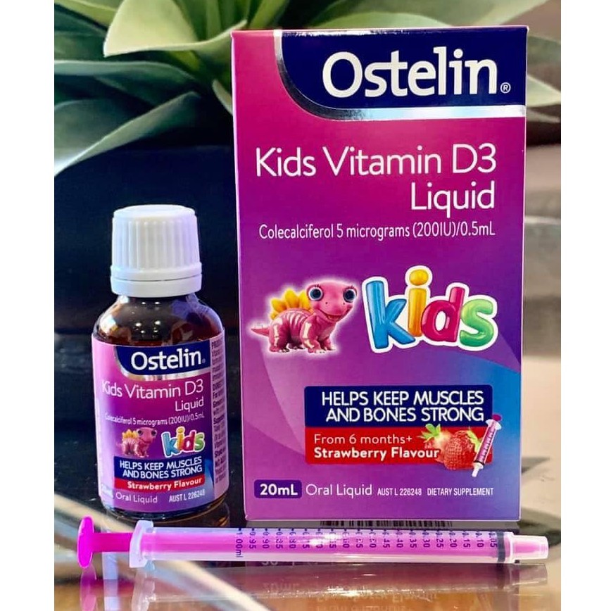 Bổ sung Vitamin D cho bé Ostelin Vitamin D3 Liquid Kids 20ml