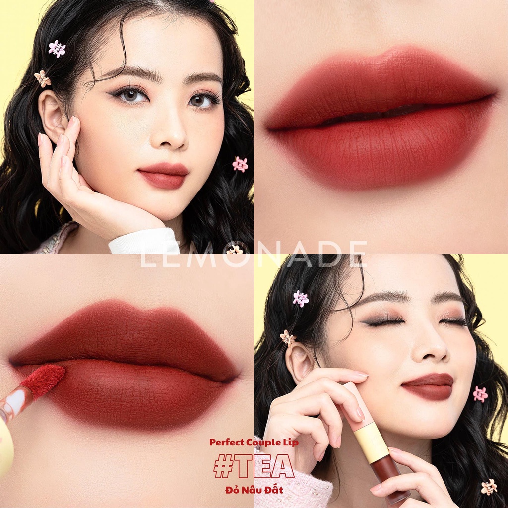 [Phiên Bản Mới] Son Kem Lì 2 Đầu Mịn Mượt, Lâu Trôi Lemonade Perfect Couple Lip