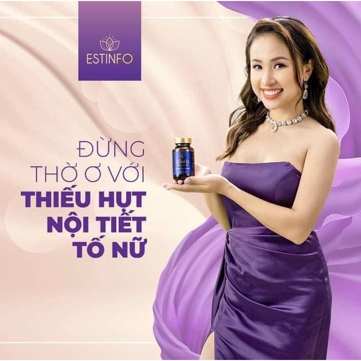 Viên Uống Tăng Cường Nội Tiết Nữ ESTINFO Giúp Cải Thiện Sinh Lý, Giảm Bốc Hỏa, Cáu Gắt, Làm Đẹp Da Lọ 60 Viên