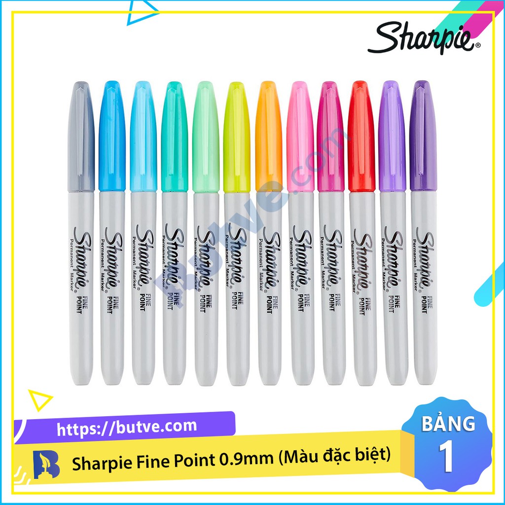 Bảng 2 - Bút lông dầu Sharpie Fine Point (New Color) - Ngòi 0.9mm