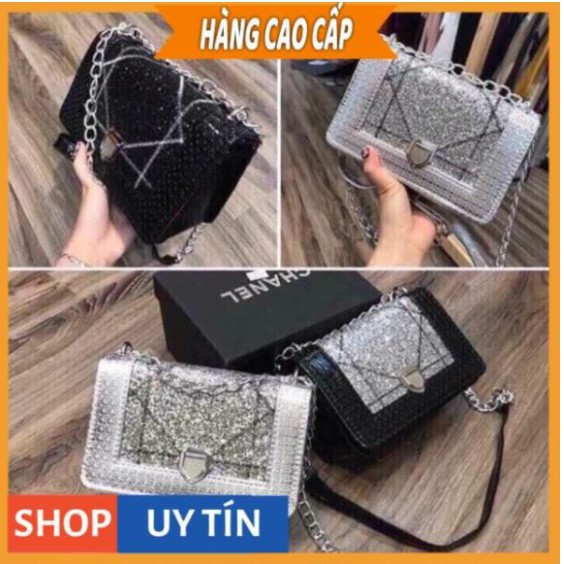 Túi xách nữ Đính Đá kim tuyến lấp lánh sang trọng túi đeo chéo thời trang sang chảnh size 21 PKTT SHOP