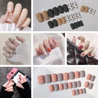 [Hàng mới về] Set 24 móng tay giả in họa tiết da báo nhiều màu sắc R041-060