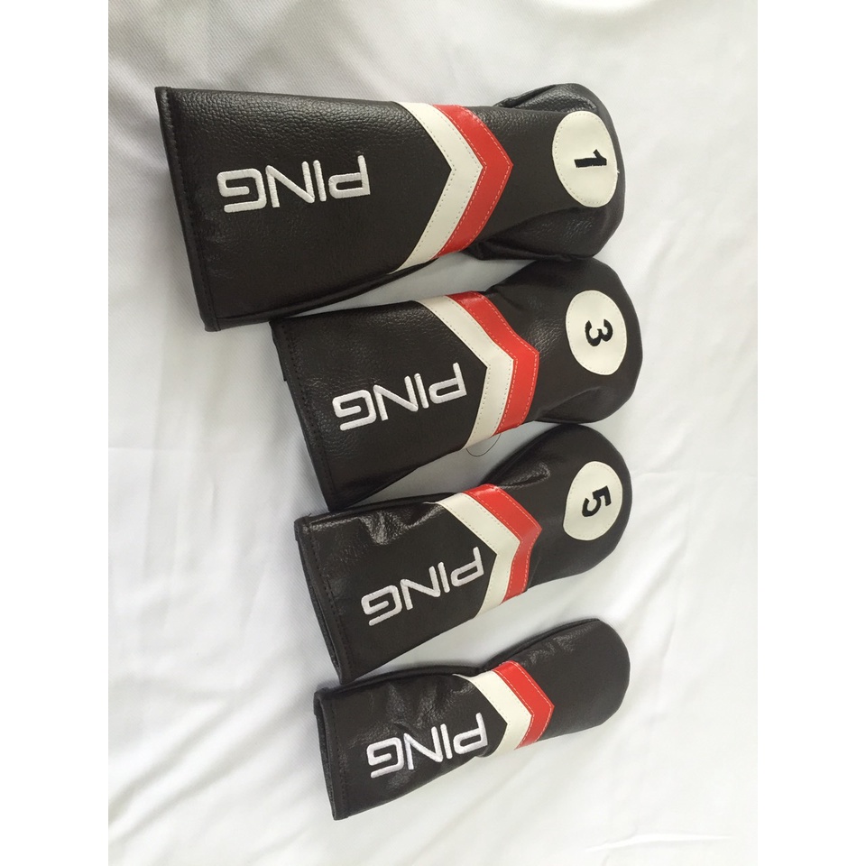 Bao che đầu gậy Golf PING-Cover driver-bọc đầu gậy chất liệu da-Cover gậy gỗ PING-bọc bảo vệ đầu gậy Golf số 0,1,3,5