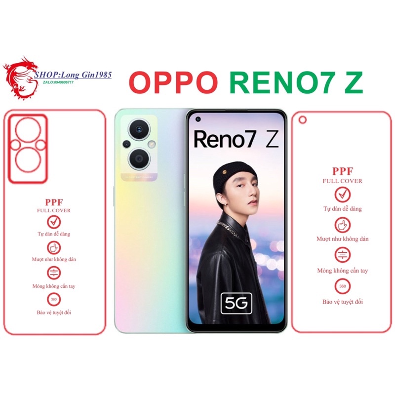 Oppo Reno7 Z miếng dán trong Ppf mặt sau và mặt trước chống va đập chống trầy xước tốt