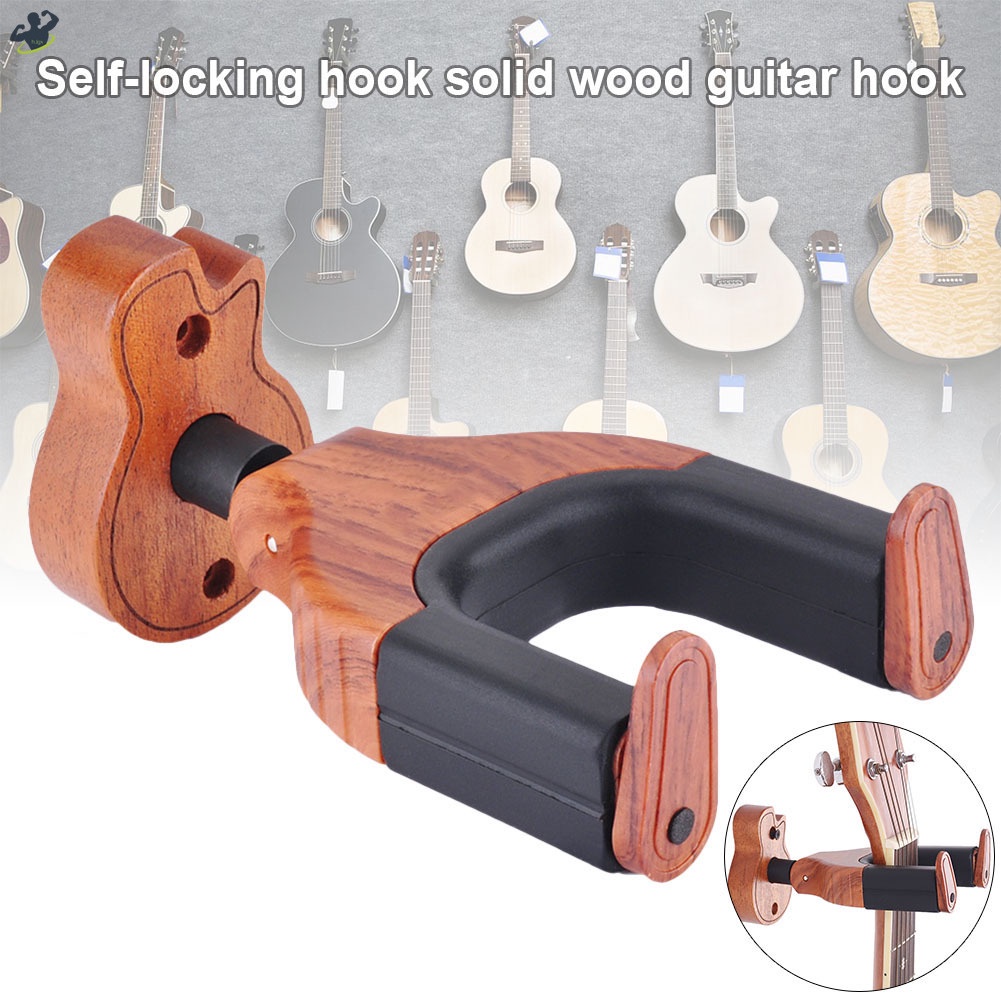 Móc treo đàn guitar gắn tường bằng gỗ tiện dụng