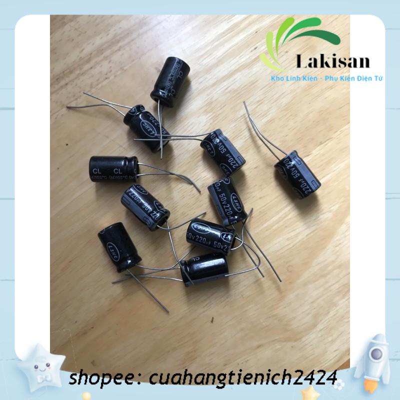 Tụ hoá 220uF 50V 10x17mm - LSHC - 5 con