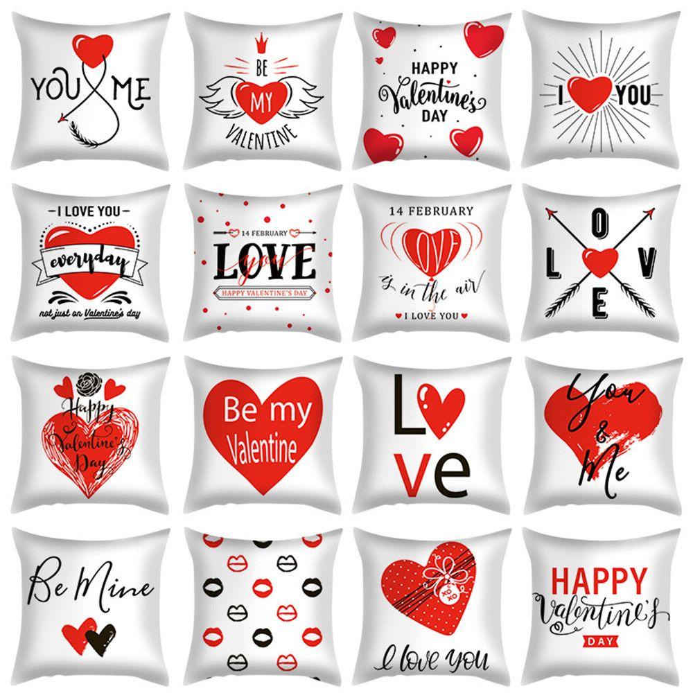 .Vỏ Gối Vuông 45 * 45cm Chủ Đề Valentine Độc Đáo