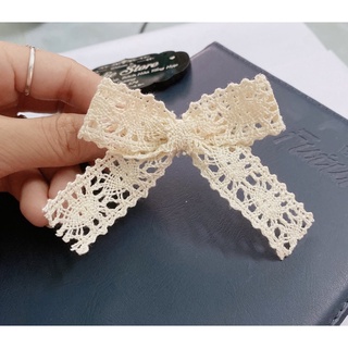 Kẹp tóc nơ ren tiểu thư phong cách Hàn Quốc (KT001)