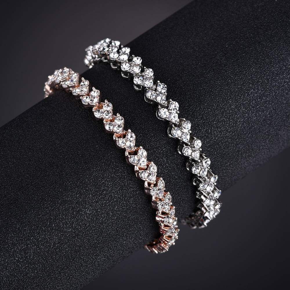 Vòng Tay Bạc Đính Đá Zircon Đơn Giản Thời Trang Cho Nữ