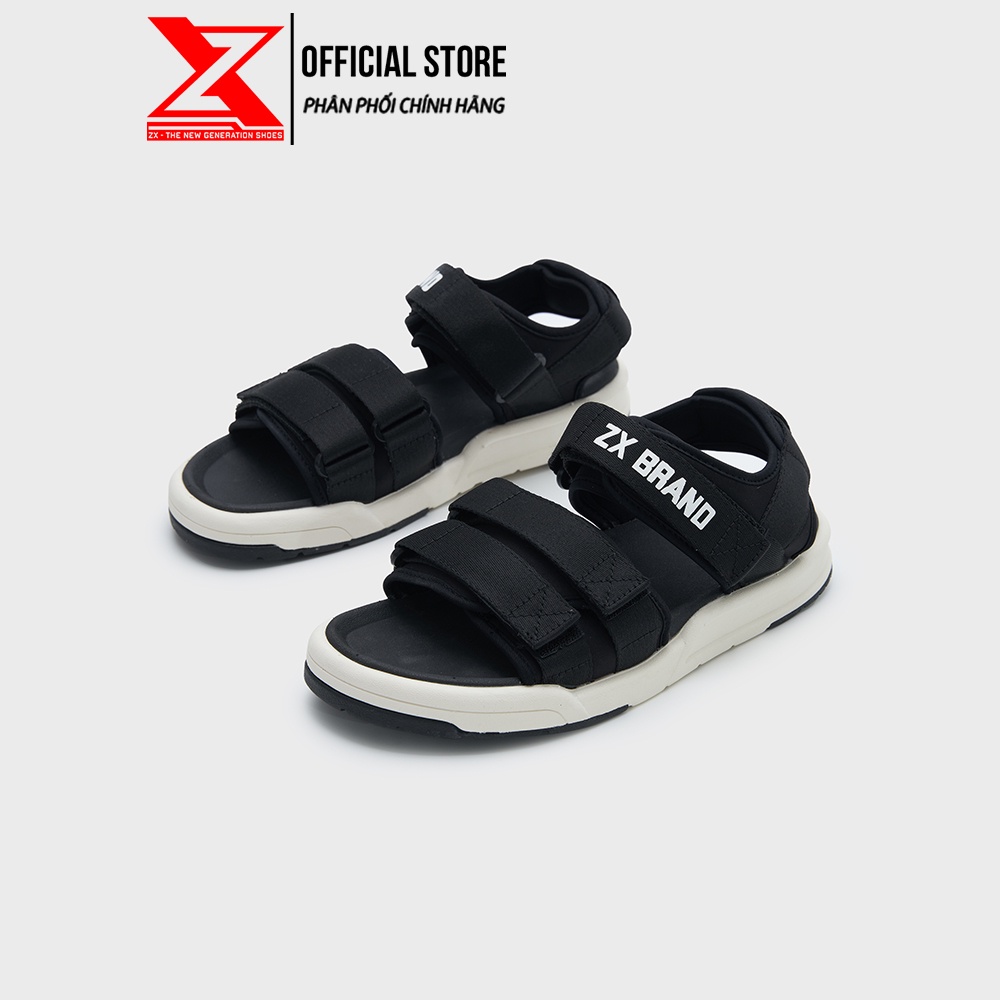 Giày sandal Nam Nữ ZX 2124 - 3 quai - Black White