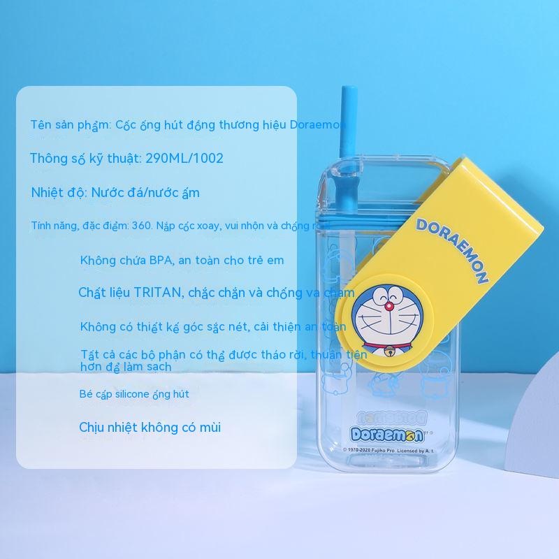 Doraemon cốc nước cốc cách nhiệt dung tích lớn cốc cầm tay cốc Nhật Bản cốc ống hút dễ thương đơn giản cho trẻ em cốc nước học sinh cốc uống nước