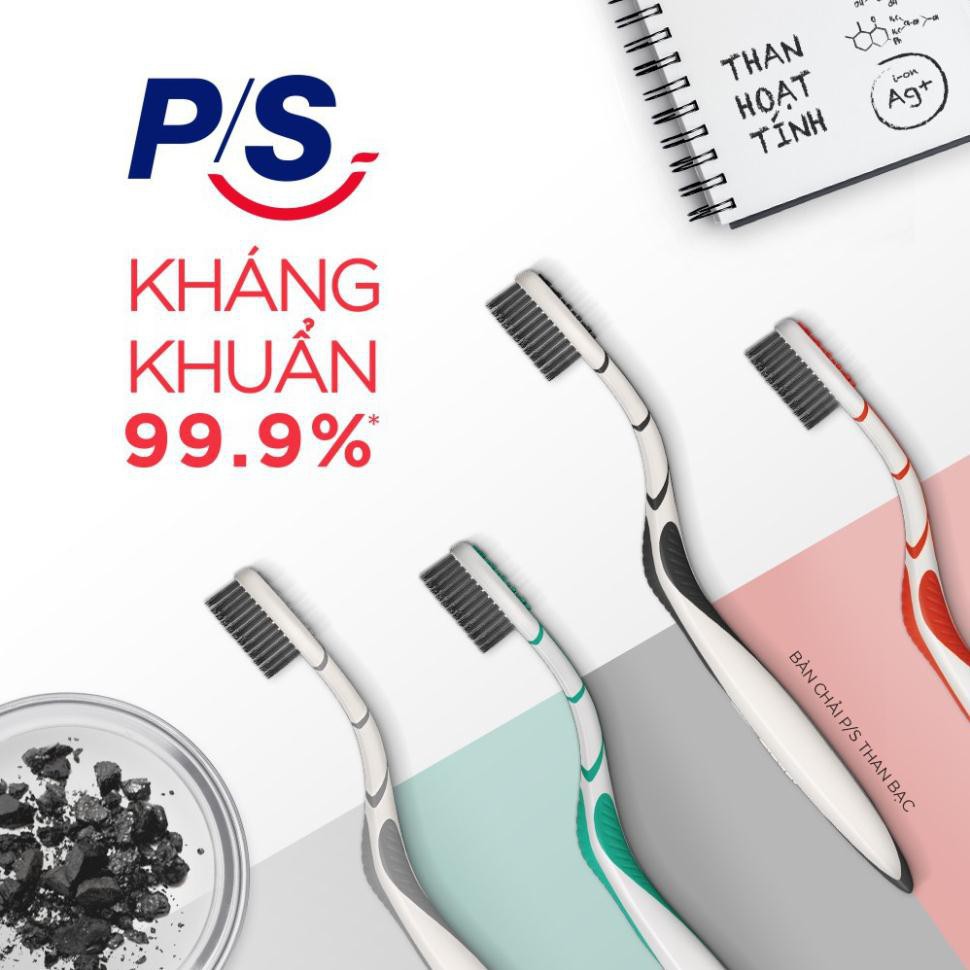 Bàn chải P/S Than Bạc kháng khuẩn 99,9%