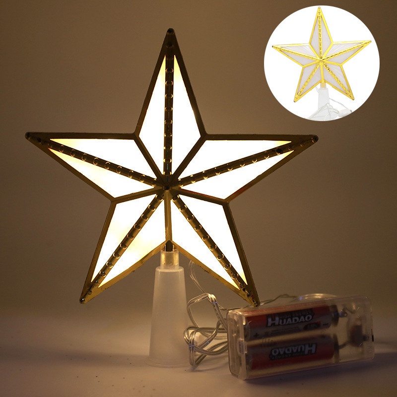Đèn led gắn cây thông hình ngôi sao cỡ 17cm trang trí lễ giáng sinh/năm mới