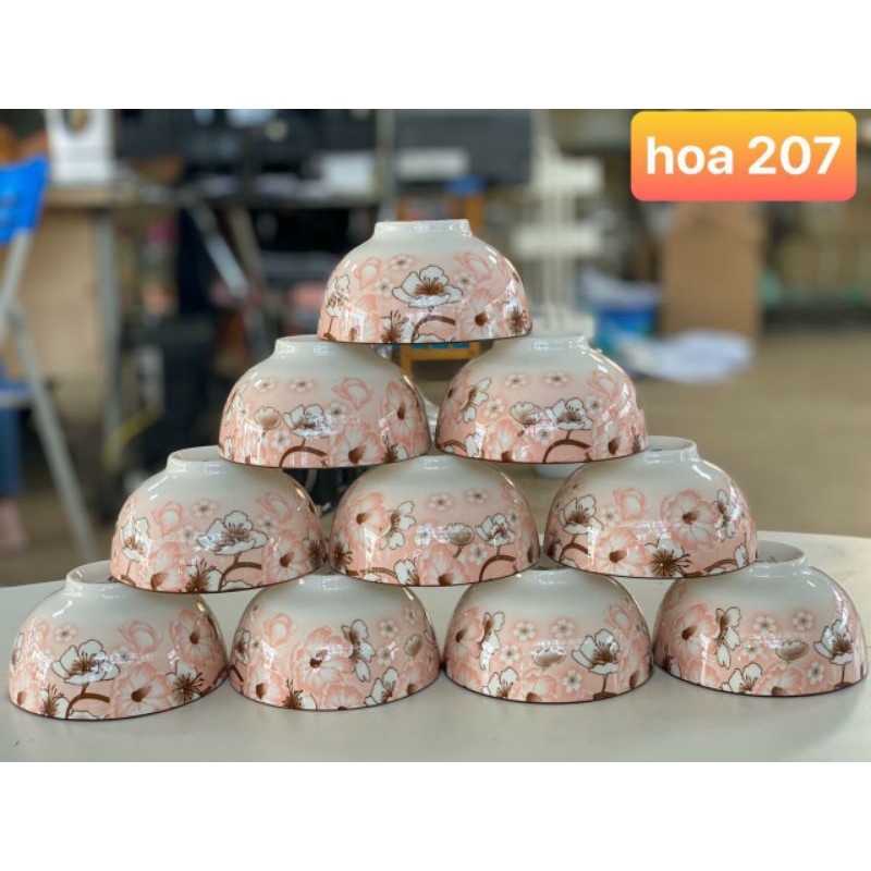 Bát mắm khum sứ hoa
