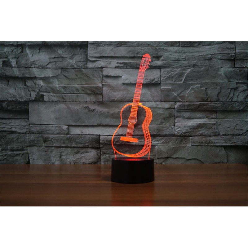 Đèn led 3D chiếu hình đàn guitar đủ màu