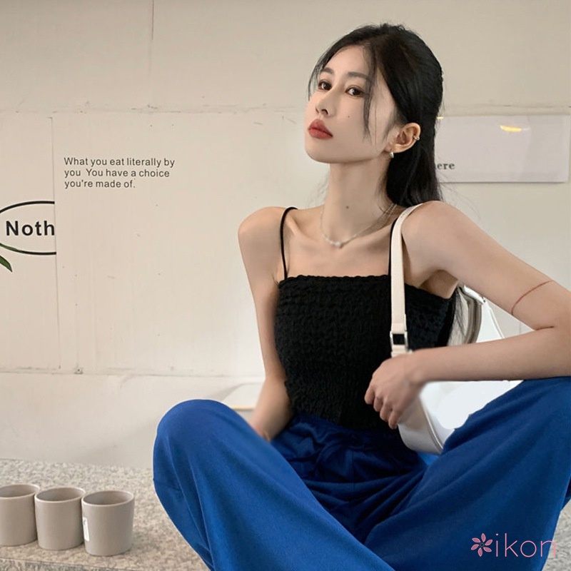 Áo Croptop Hai Dây Màu Sắc Trơn Thời Trang Mùa Hè Dành Cho Nữ
